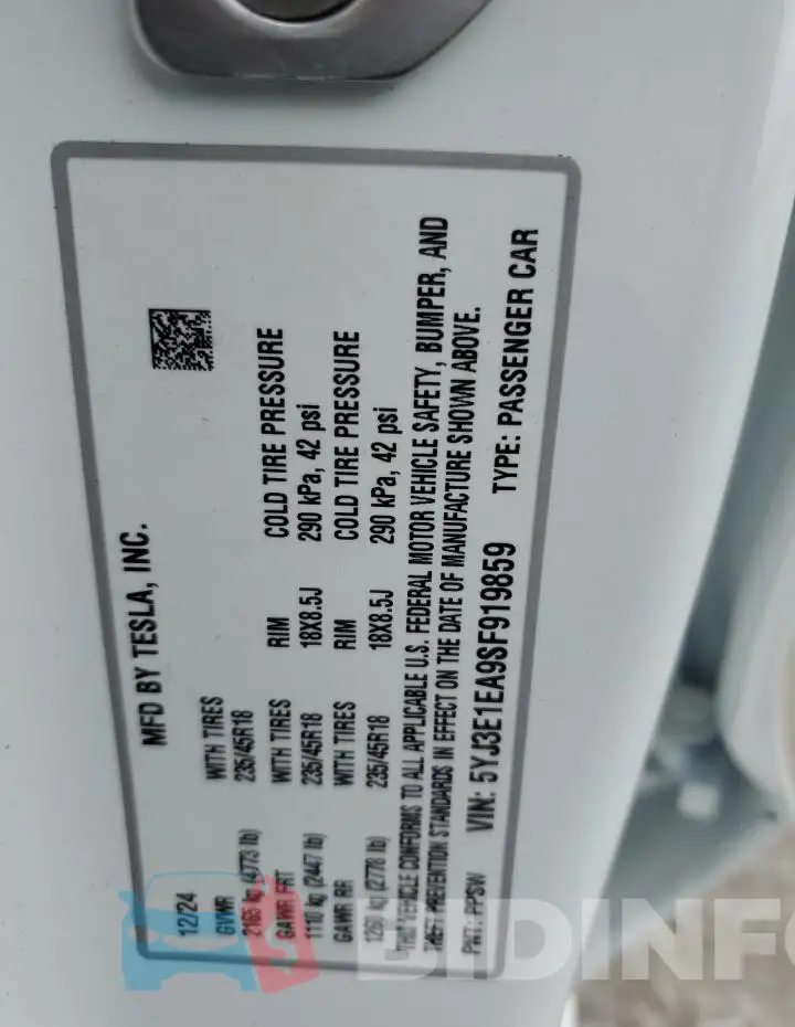 5YJ3E1EA9SF919859 Photo# 13