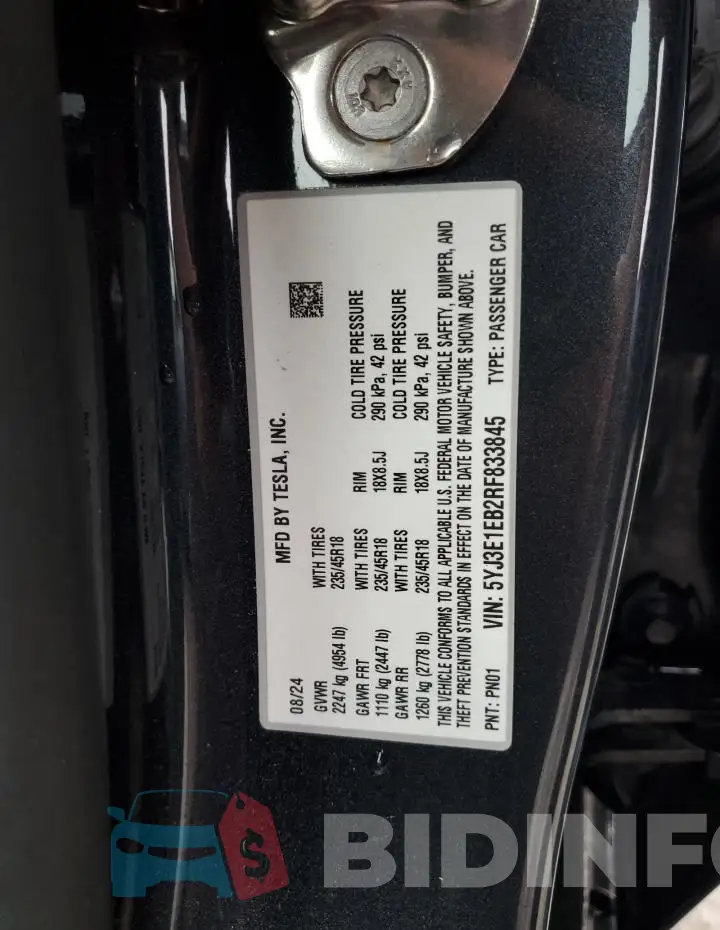 5YJ3E1EB2RF833845 Photo# 12