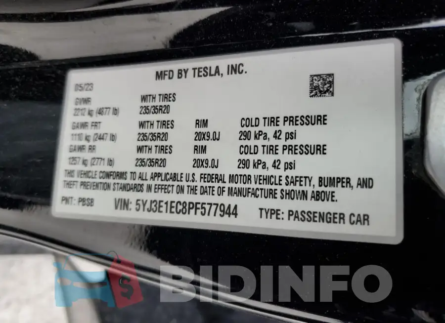 5YJ3E1EC8PF577944 Photo# 13