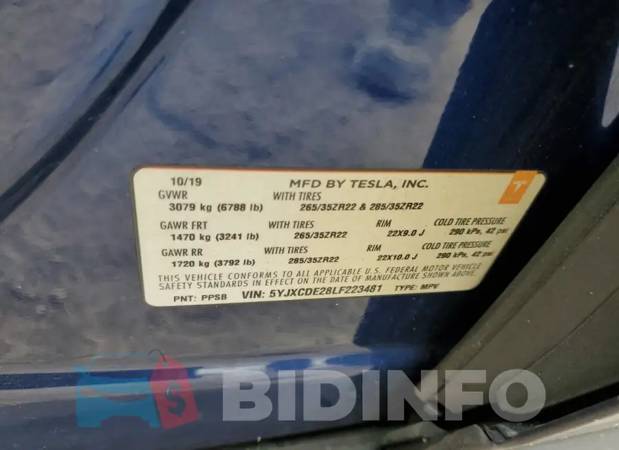 5YJXCDE28LF223481 Photo# 12