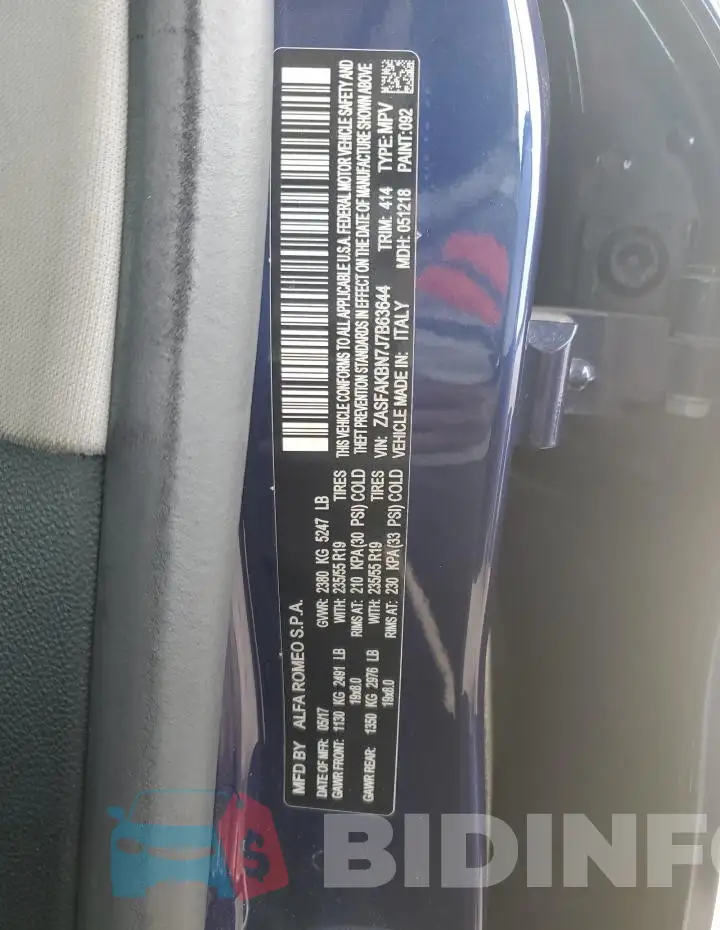 ZASFAKBN7J7B63644 Photo# 12