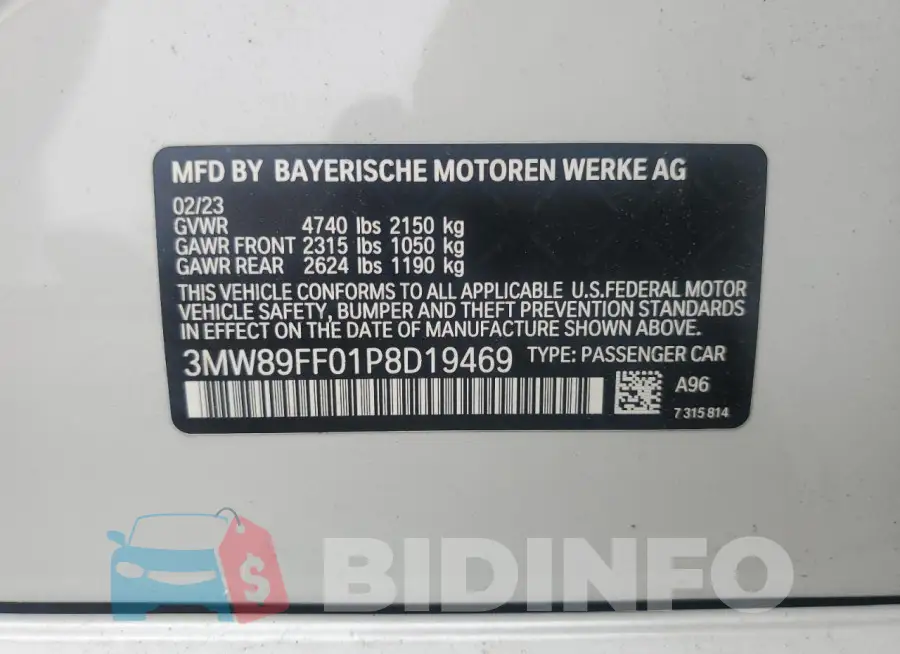 3MW89FF01P8D19469 Photo# 12