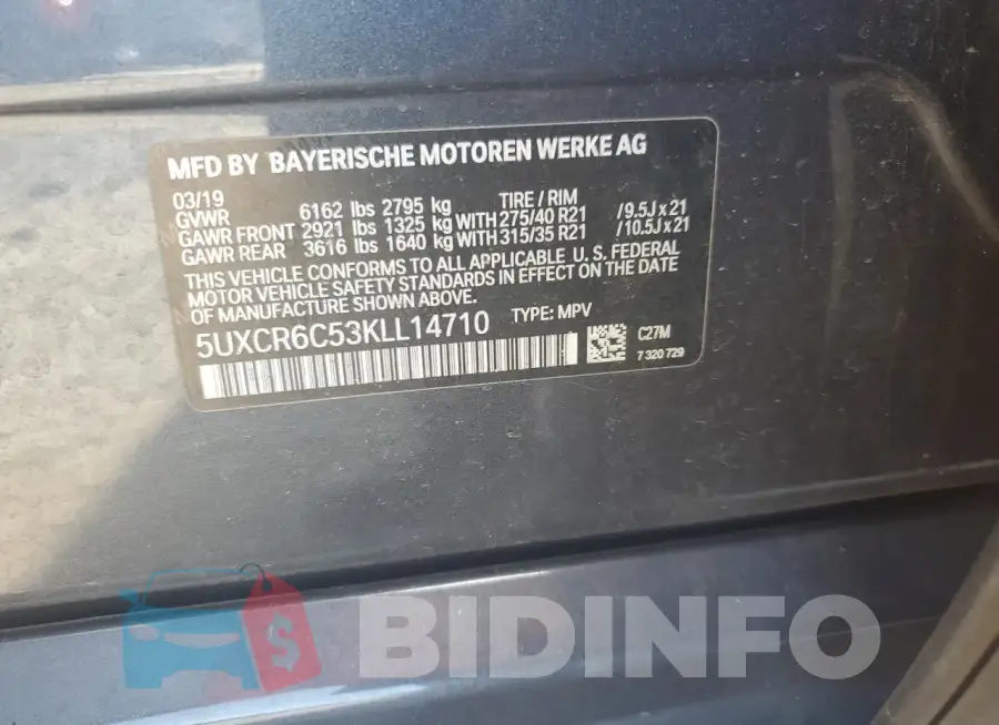 5UXCR6C53KLL14710 Photo# 14