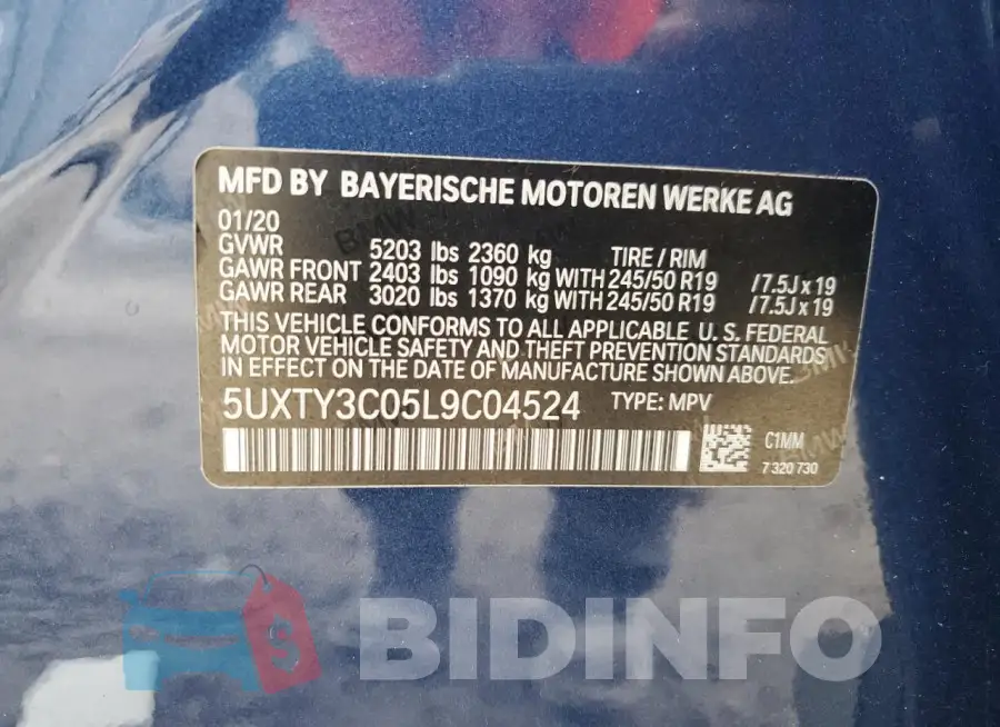 5UXTY3C05L9C04524 Photo# 14