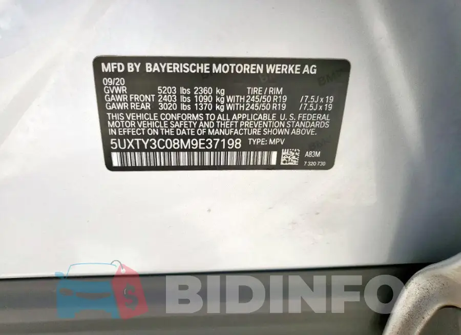5UXTY3C08M9E37198 Photo# 13