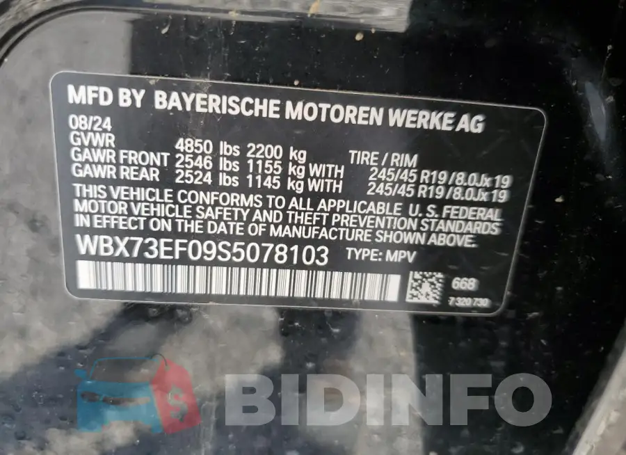 WBX73EF09S5078103 Photo# 13