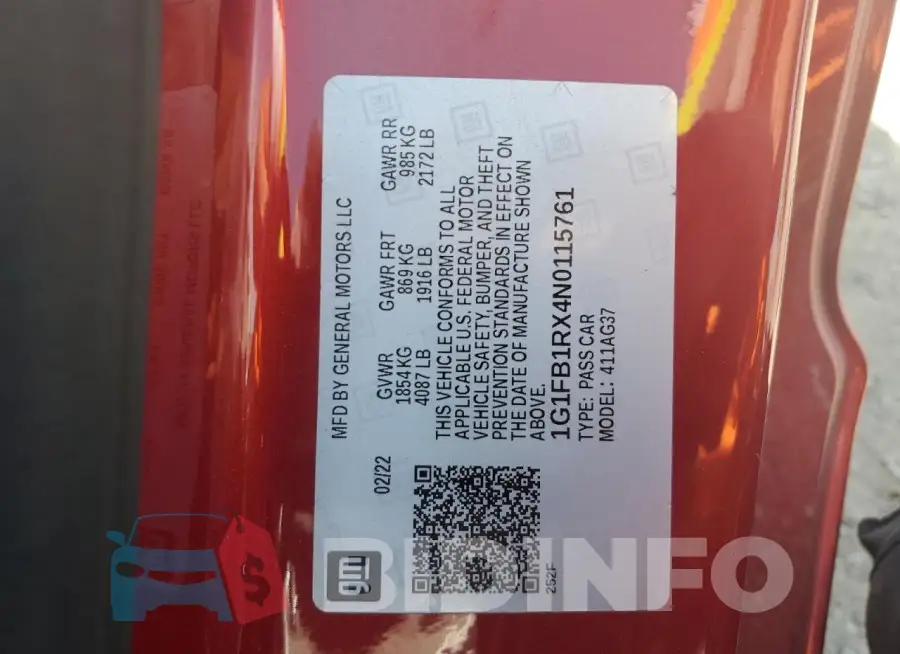 1G1FB1RX4N0115761 Photo# 12