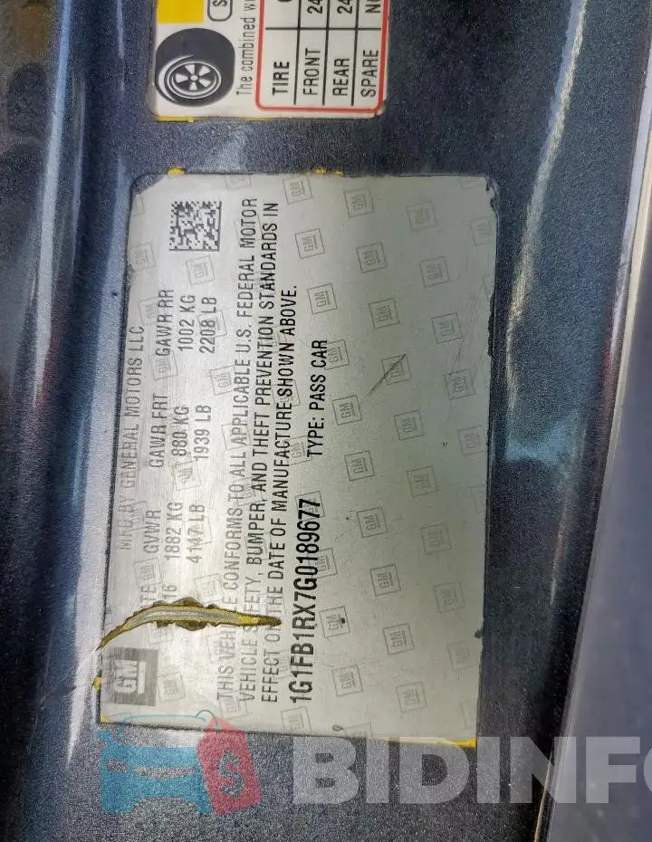 1G1FB1RX7G0189677 Photo# 12
