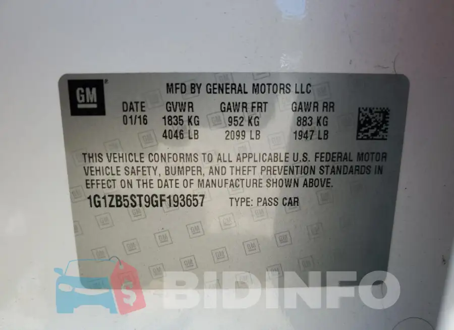 1G1ZB5ST9GF193657 Photo# 12