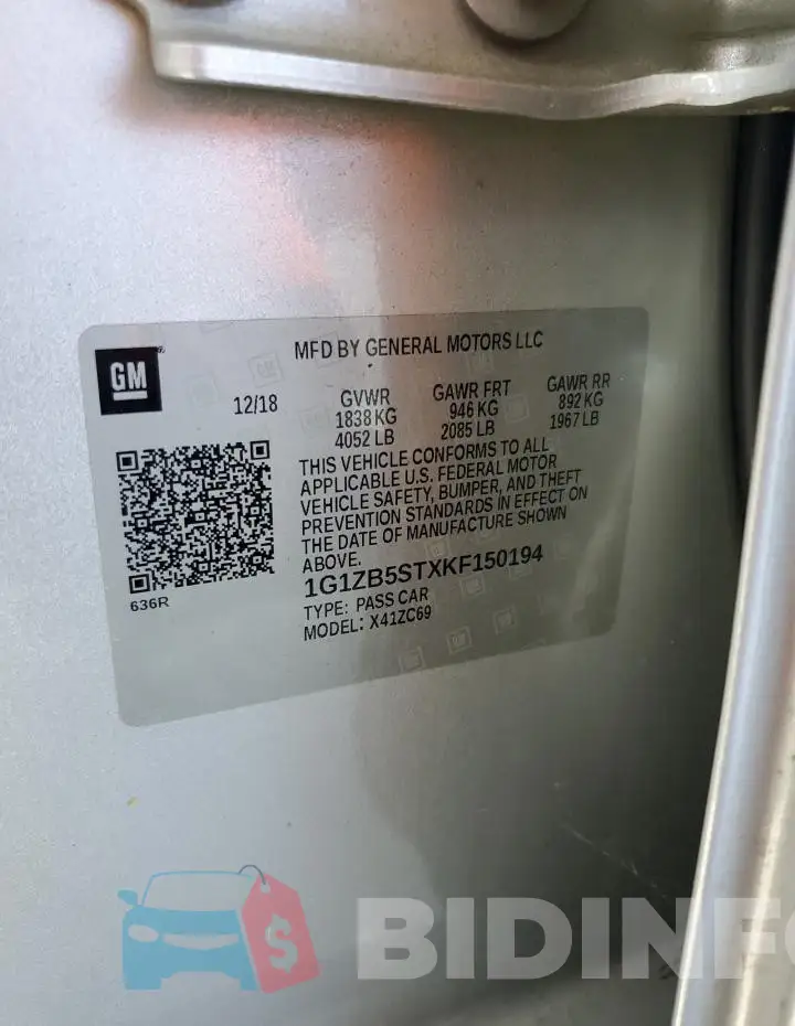 1G1ZB5STXKF150194 Photo# 12