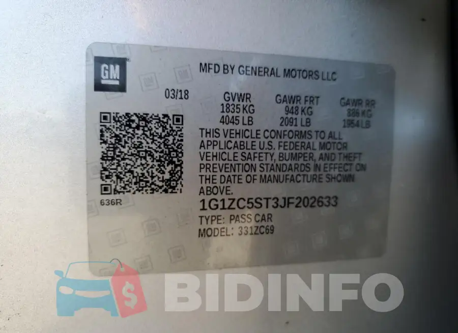 1G1ZC5ST3JF202633 Photo# 12