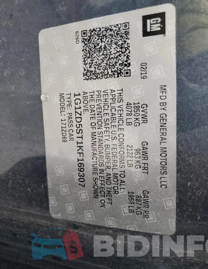 1G1ZD5ST1KF169307 Photo# 12
