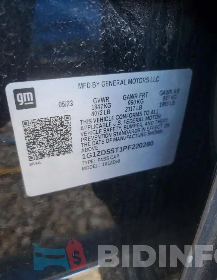 1G1ZD5ST1PF220280 Photo# 12
