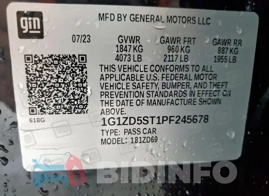 1G1ZD5ST1PF245678 Photo# 12