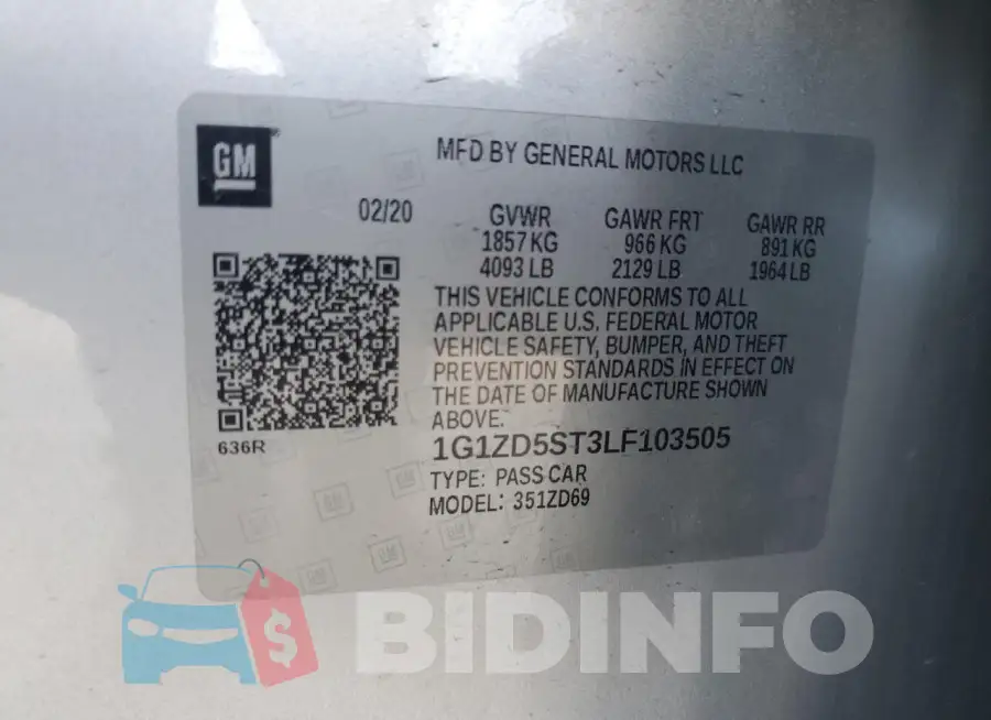 1G1ZD5ST3LF103505 Photo# 12