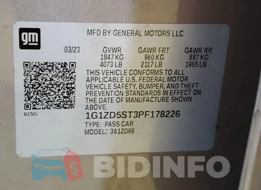 1G1ZD5ST3PF178226 Photo# 12