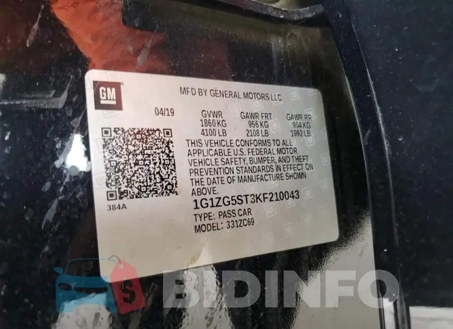 1G1ZG5ST3KF210043 Photo# 12