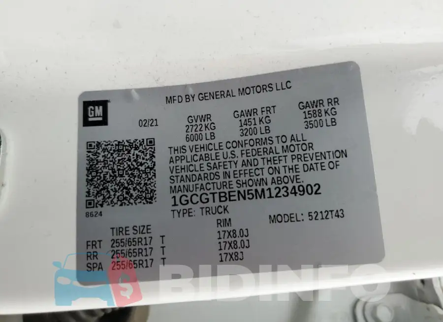 1GCGTBEN5M1234902 Photo# 12