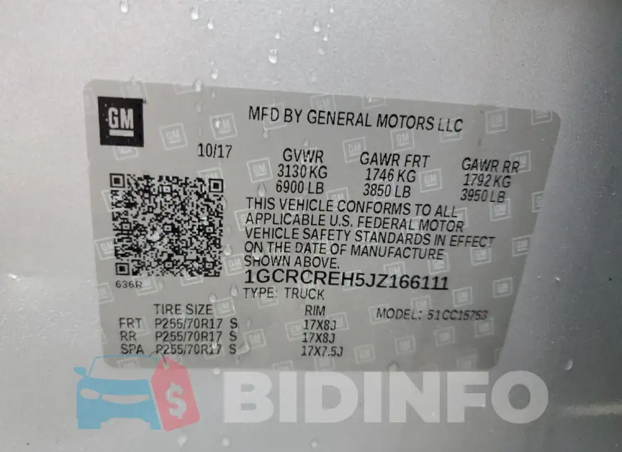 1GCRCREH5JZ166111 Photo# 13