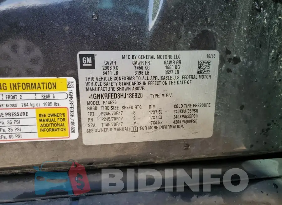 1GNKRFED8HJ186820 Photo# 13