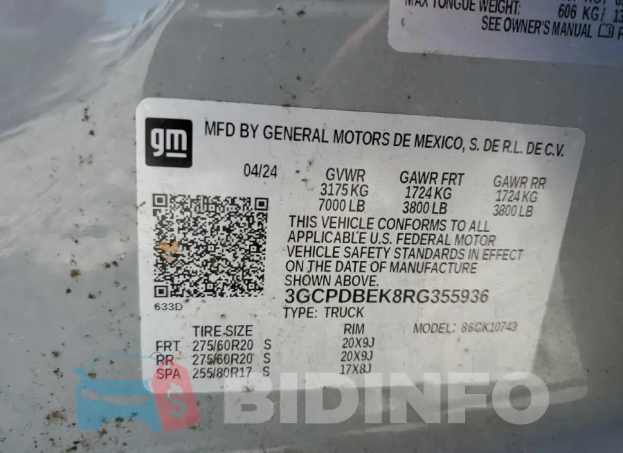 3GCPDBEK8RG355936 Photo# 12