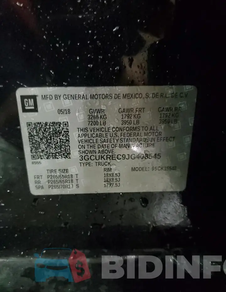 3GCUKREC9JG408545 Photo# 12