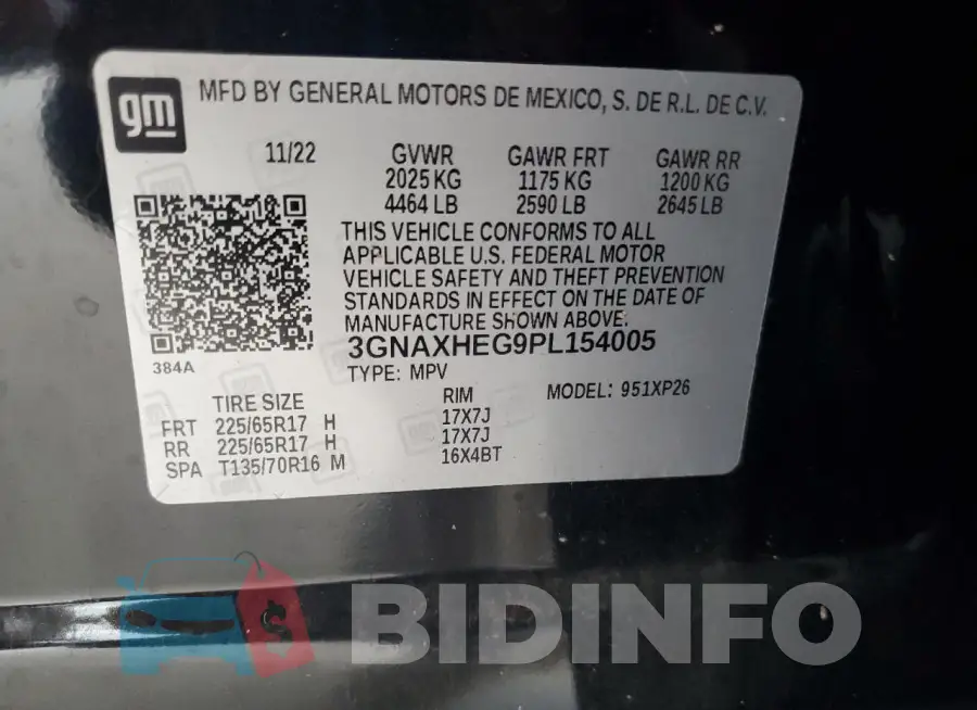 3GNAXHEG9PL154005 Photo# 13