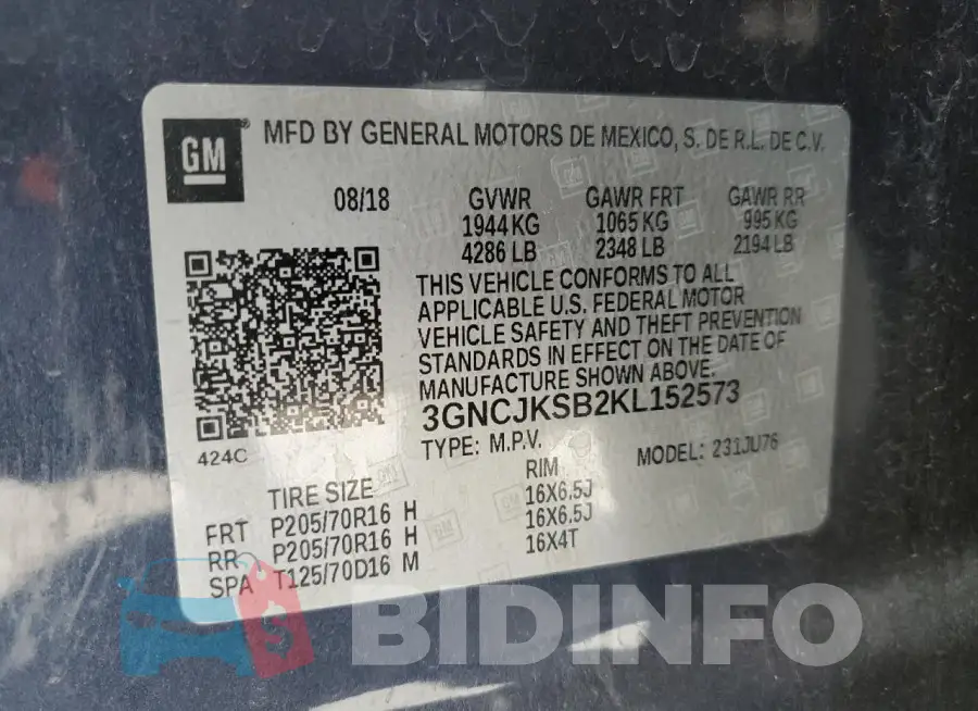 3GNCJKSB2KL152573 Photo# 13