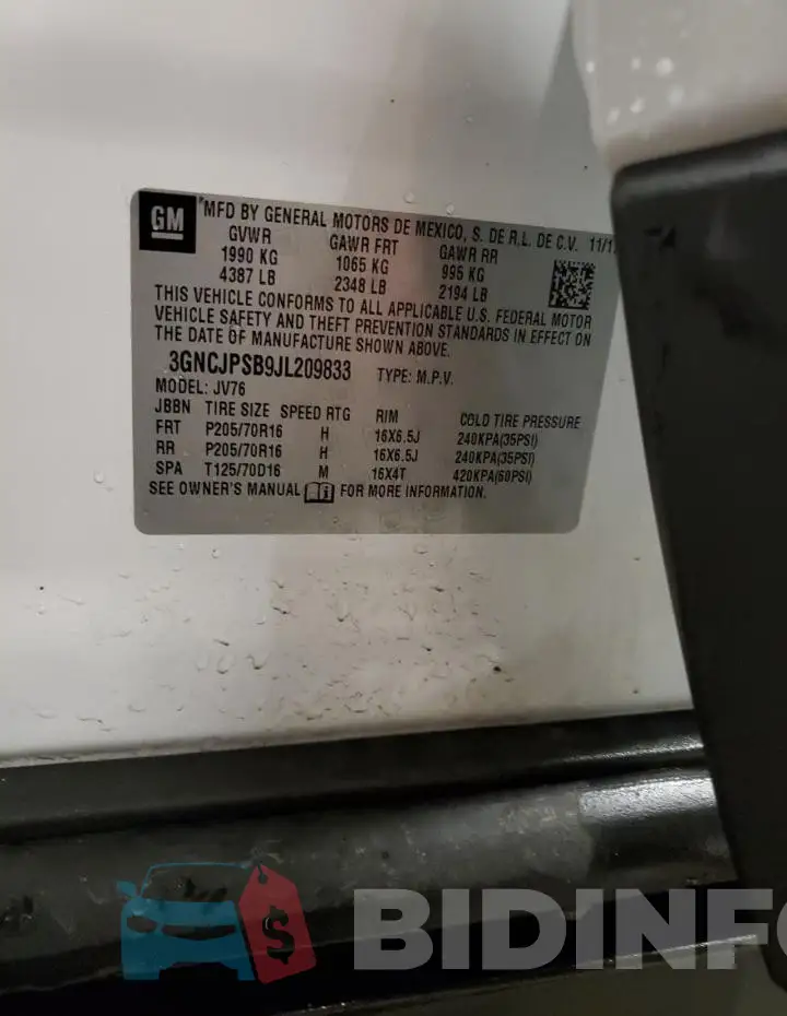3GNCJPSB9JL209833 Photo# 13