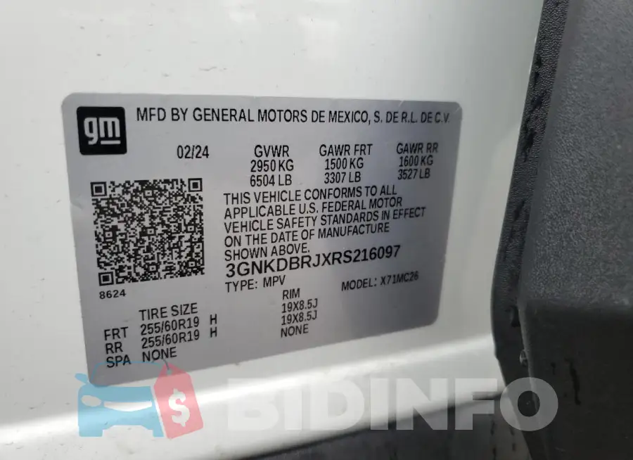 3GNKDBRJXRS216097 Photo# 13