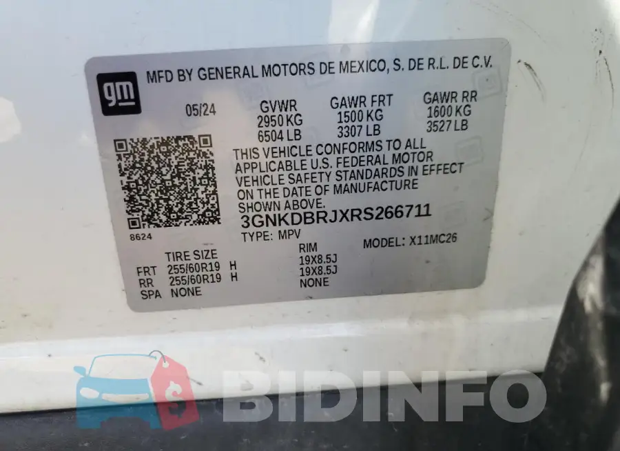 3GNKDBRJXRS266711 Photo# 13
