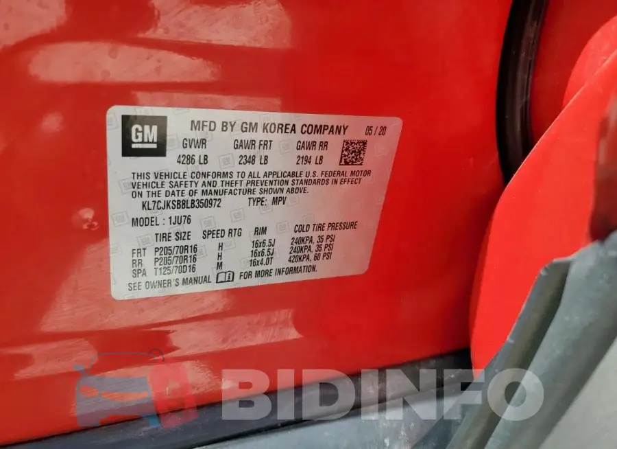 KL7CJKSB8LB350972 Photo# 13