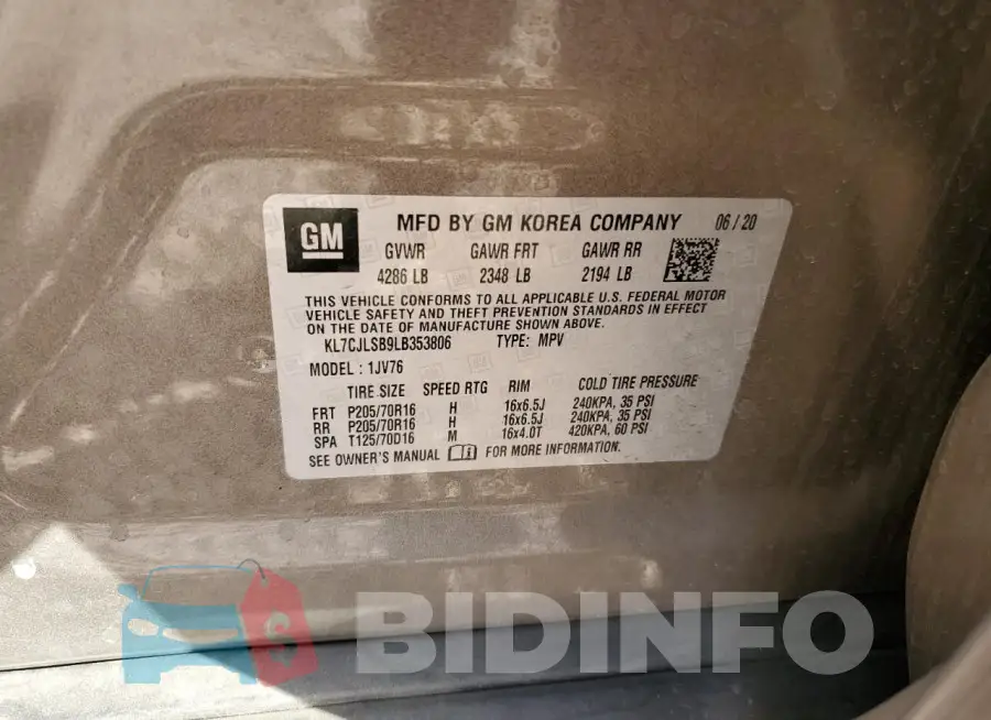 KL7CJLSB9LB353806 Photo# 13