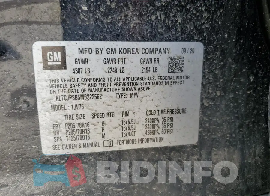 KL7CJPSB5MB322562 Photo# 13