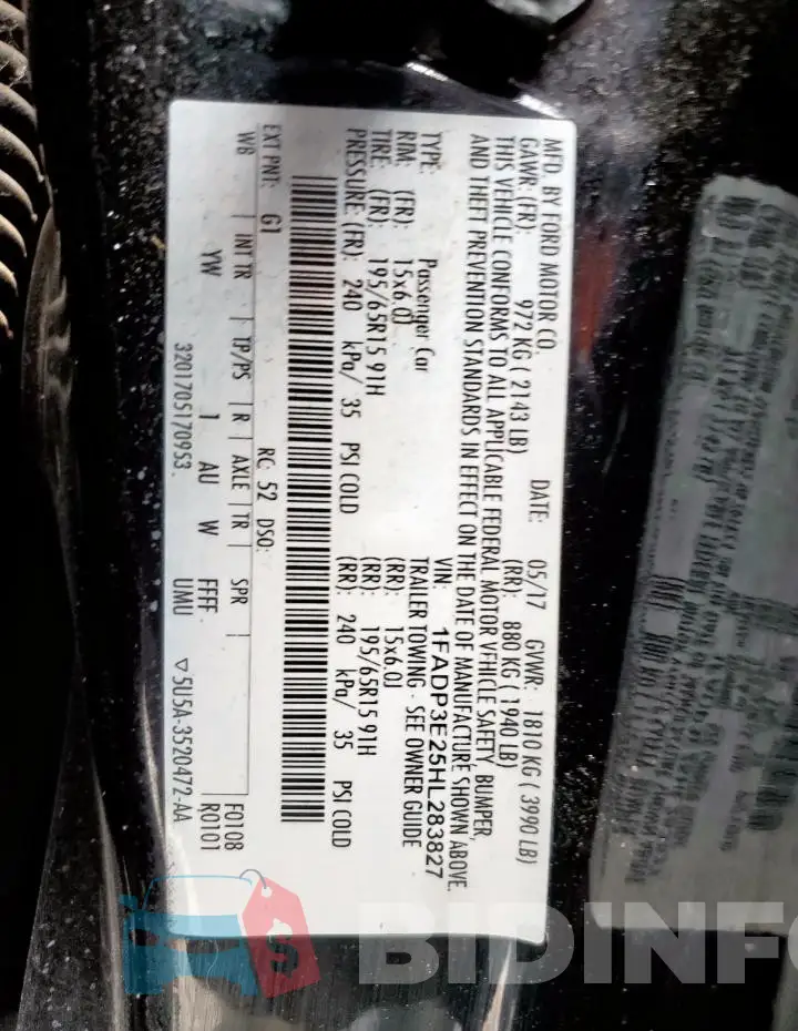 1FADP3E25HL283827 Photo# 12