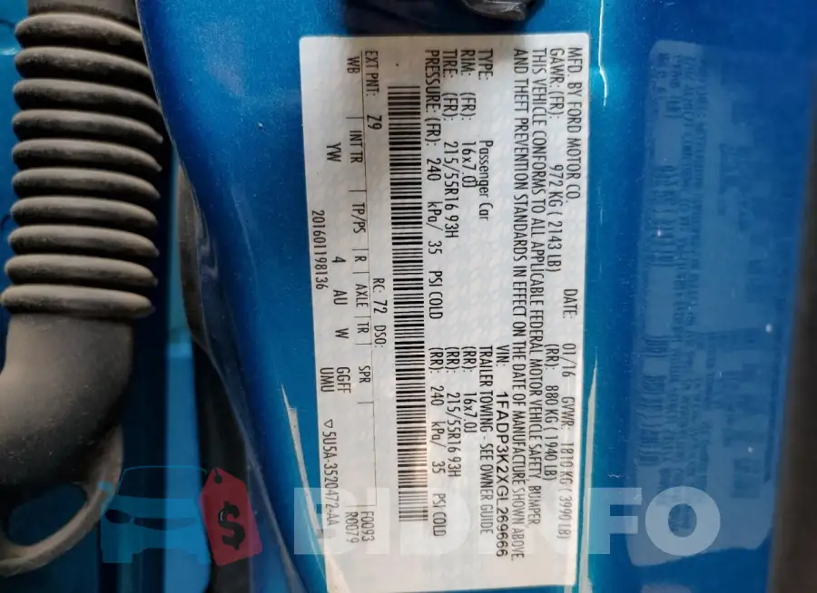 1FADP3K2XGL269666 Photo# 12