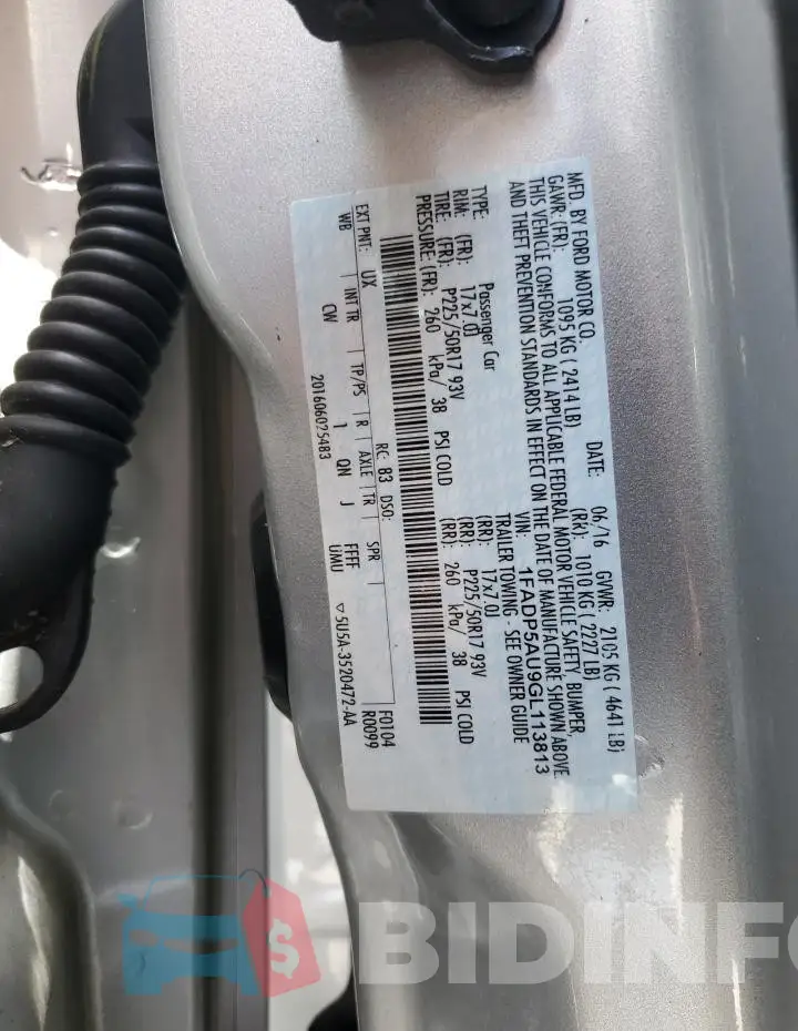1FADP5AU9GL113813 Photo# 12