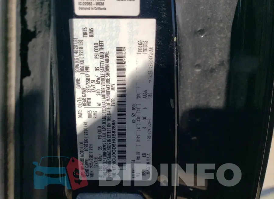 1FMCU0GD5HUB82885 Photo# 14