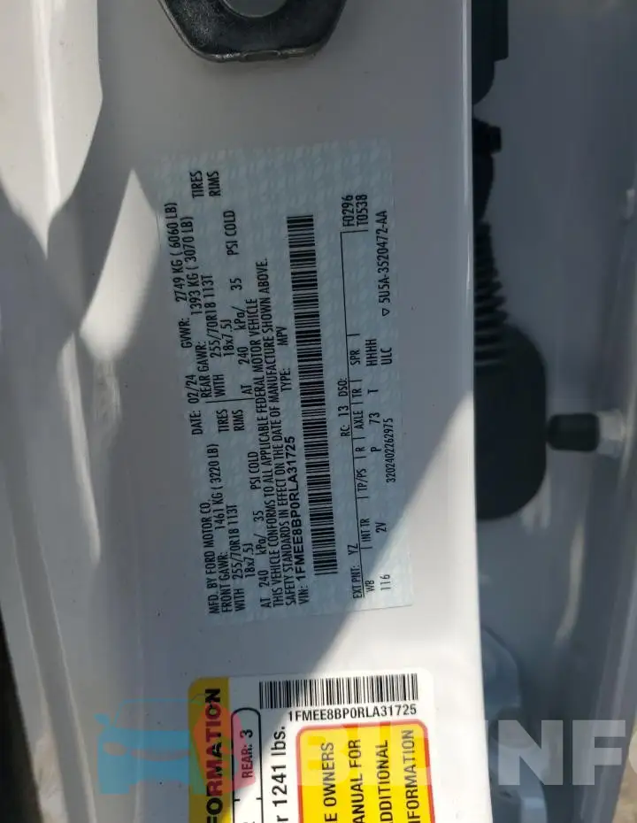 1FMEE8BP0RLA31725 Photo# 12
