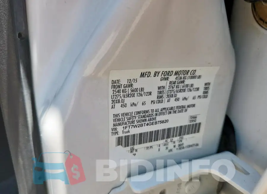 1FT7W2BT4GEB75820 Photo# 12