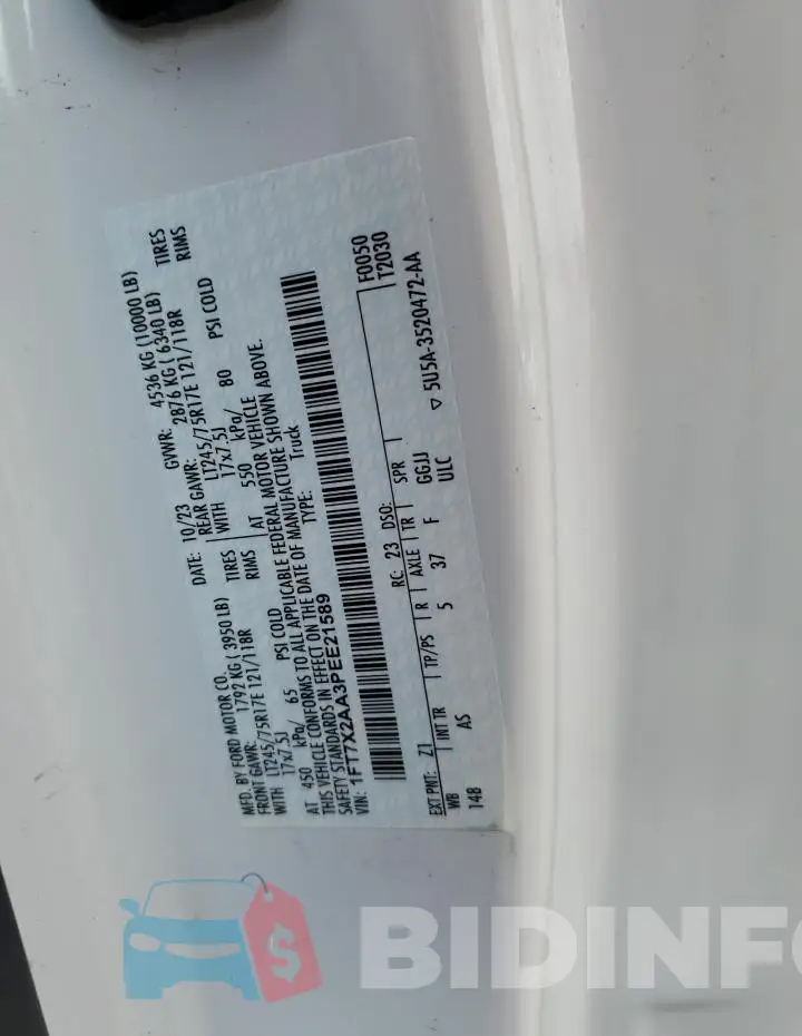 1FT7X2AA3PEE21589 Photo# 12
