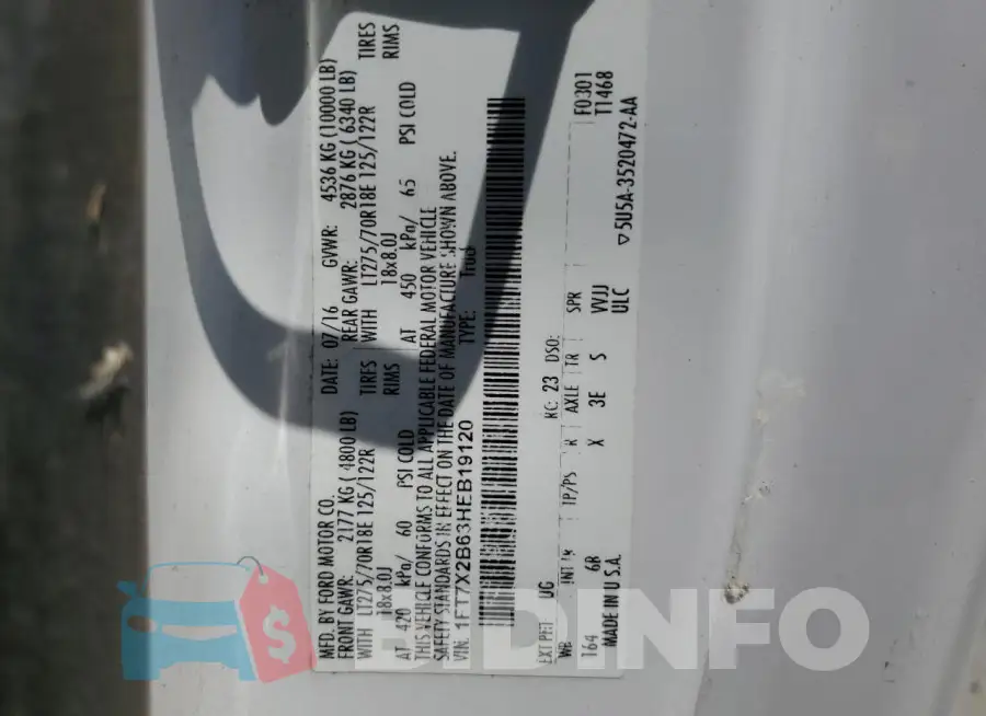 1FT7X2B63HEB19120 Photo# 12