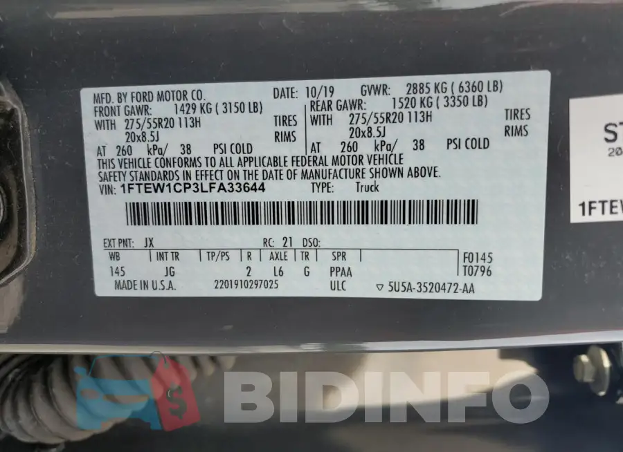 1FTEW1CP3LFA33644 Photo# 12
