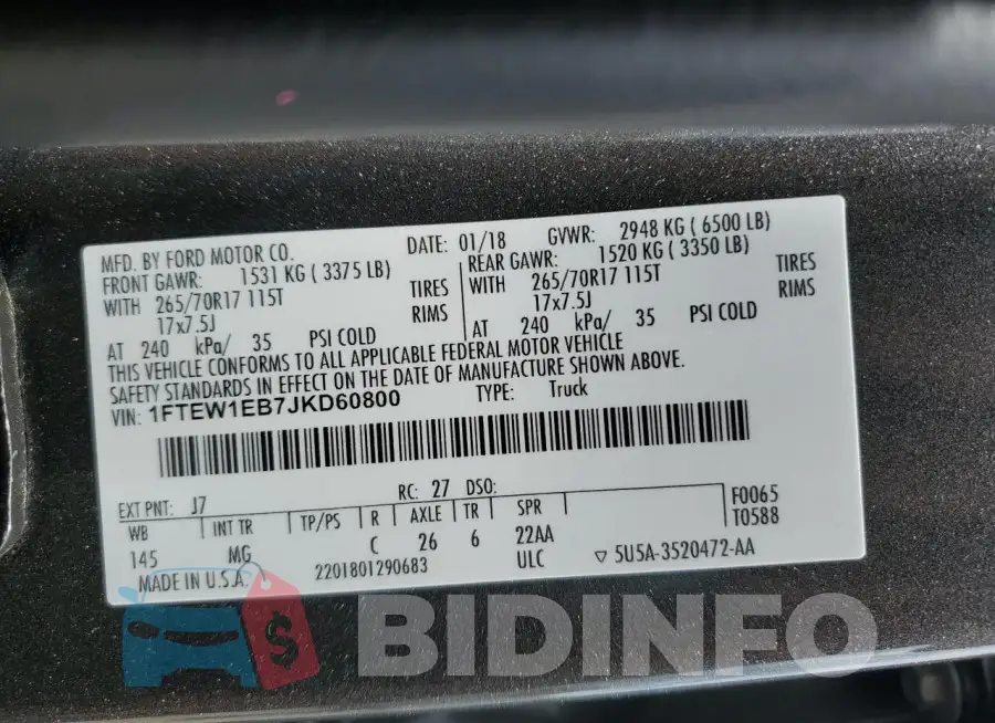 1FTEW1EB7JKD60800 Photo# 12