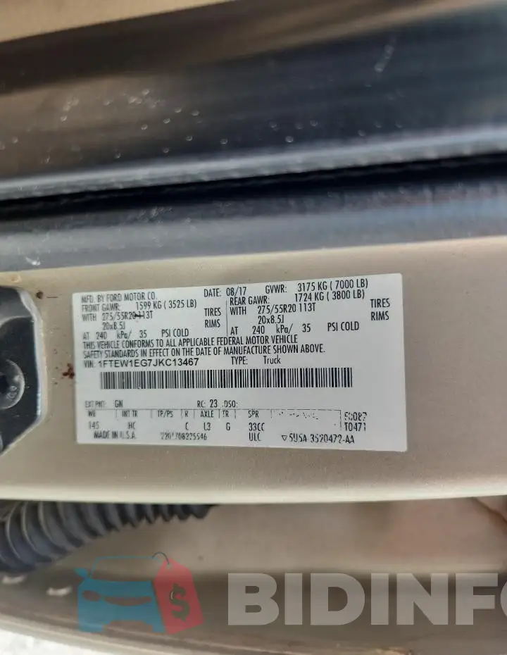 1FTEW1EG7JKC13467 Photo# 12