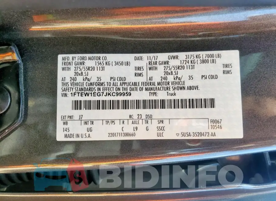 1FTEW1EG7JKC99959 Photo# 13