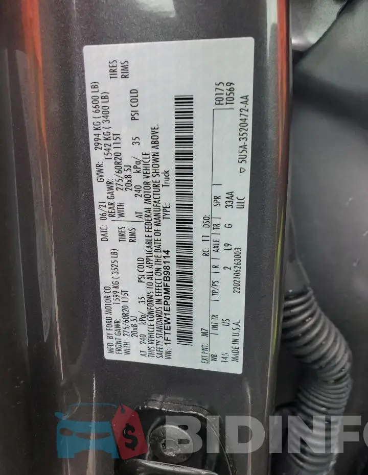 1FTEW1EP0MFB98114 Photo# 12