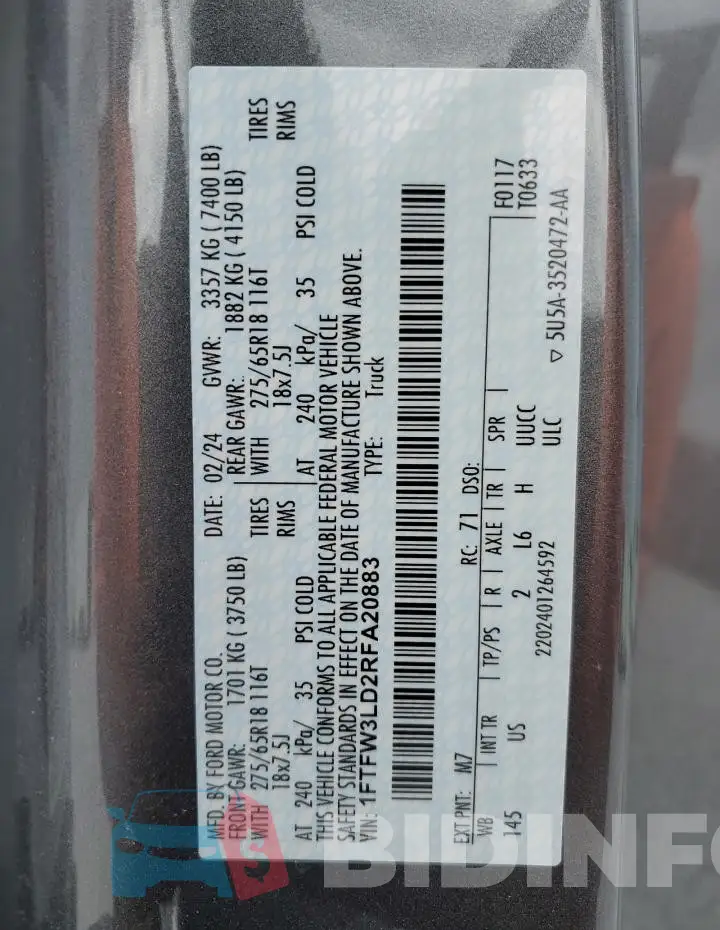 1FTFW3LD2RFA20883 Photo# 13