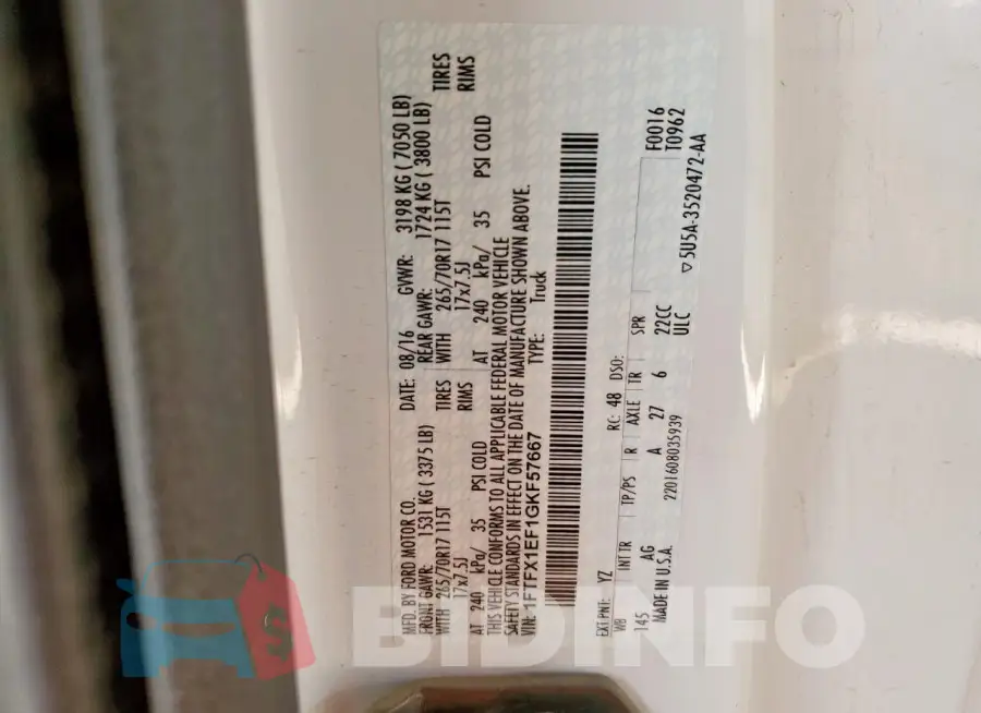 1FTFX1EF1GKF57667 Photo# 12