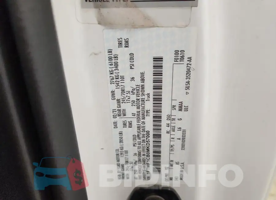 1FTMF1CB0MKD57000 Photo# 12